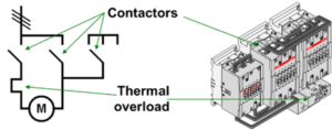 variable speed drive training - this graphic shows contactors and thermal overload